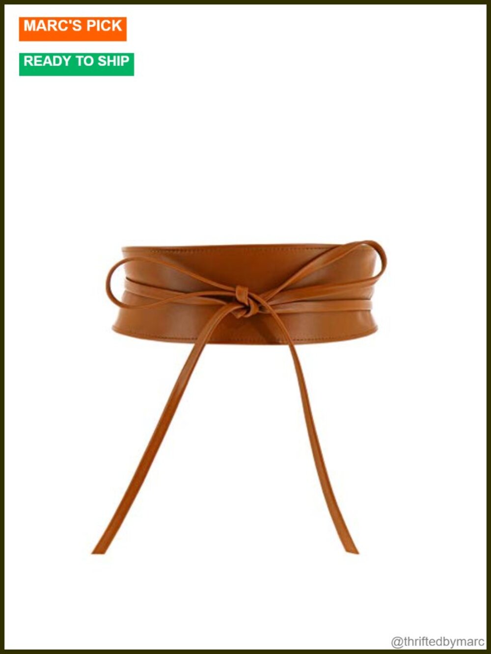 Italian Leather Obi Belt Full-Grain Cowhide Tie Wrap Waist Belt